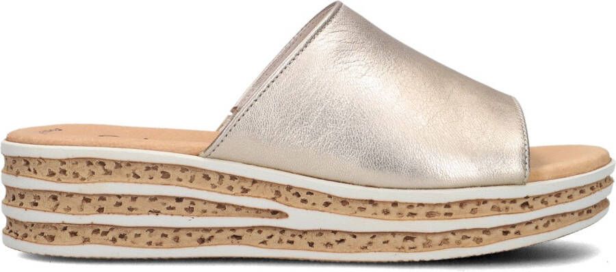 GABOR Slippers Dames 559 Maat: 39 Materiaal: Leer Kleur: Goud