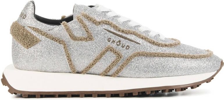 Ghoud Sneakers Dames Lage sneakers Damesschoenen Leer ROLW Glitter Zilver Schoenen