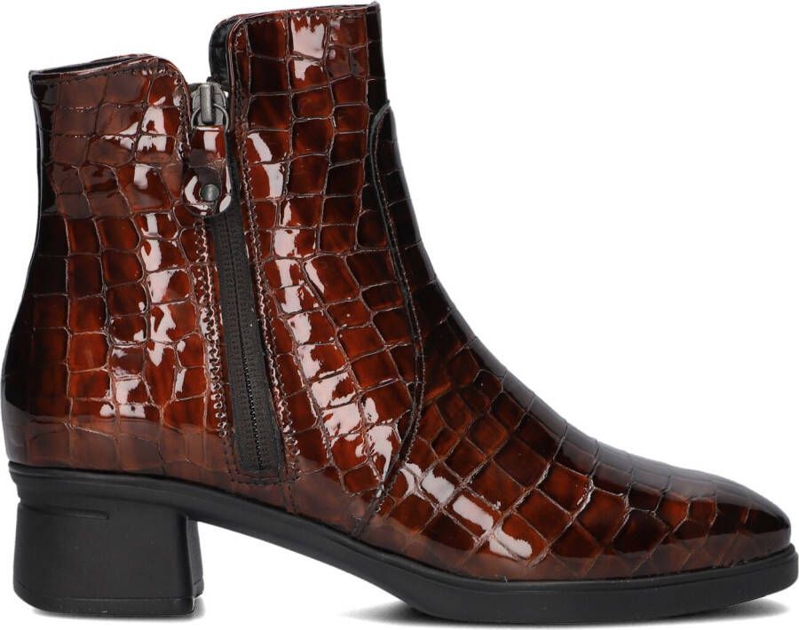 HARTJES Enkellaarsjes Dames Croco 2-rits G Booty Maat: 37 Materiaal: Leer Kleur: Cognac