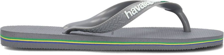 HAVAIANAS Teenslippers Dames Brasil Logo Dames Maat: 37 38 Materiaal: Rubber Kleur: Grijs