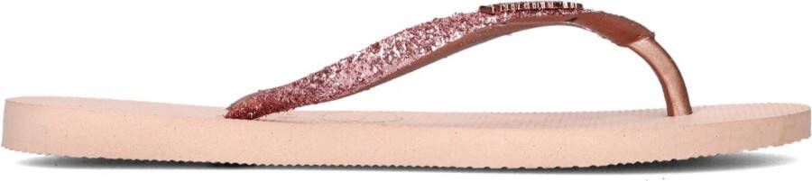 HAVAIANAS Teenslippers Dames Kids Slim Glitter Ii Maat: 41 42 Materiaal: Rubber Kleur: Rosegoud