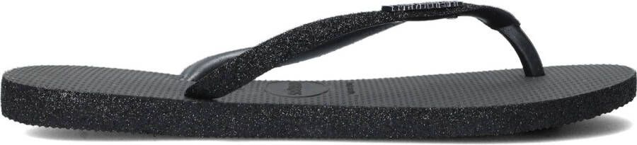 HAVAIANAS Teenslippers Dames Slim Sparkle Ii Maat: 37 Materiaal: Rubber Kleur: Zwart