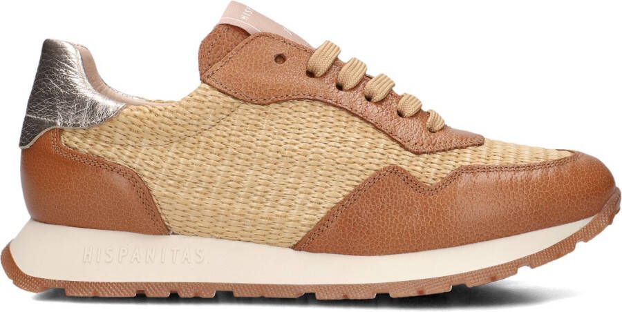 HISPANITAS Lage Sneakers Dames Rhv254045 Maat: 40 Materiaal: Leer Kleur: Camel