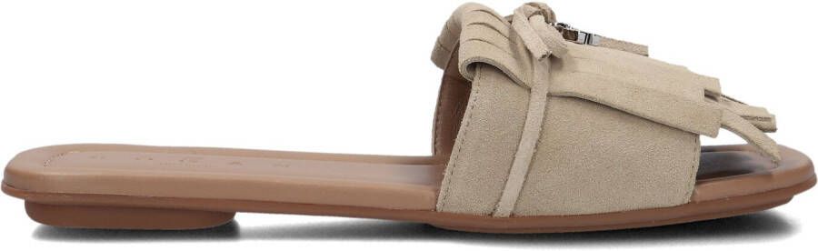 HOGAN Badslippers Dames H685 Sandalo Frangia Maat: 37 Materiaal: Suède Kleur: Zand