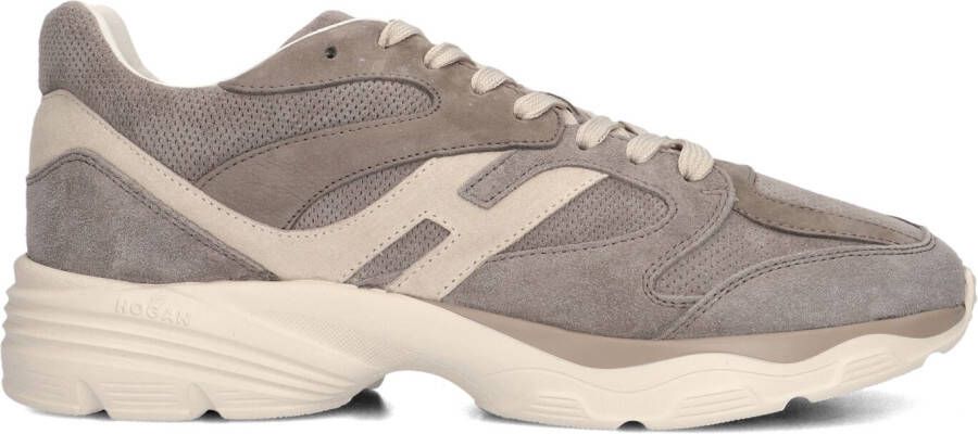 HOGAN Lage Sneakers Heren Combi Sneaker Maat: 47 Materiaal: Suède Kleur: Taupe