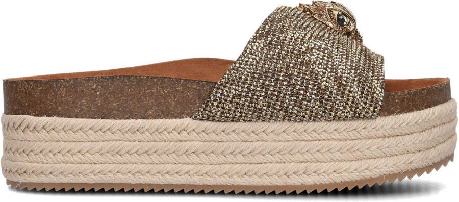 KURT GEIGER LONDON Slippers Dames Kensington Flatform Maat: 39 Materiaal: Textiel Kleur: Beige