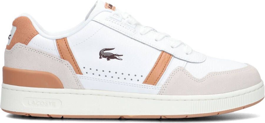 LACOSTE Lage Sneakers Heren T-clip Maat: 42 Materiaal: Leer Kleur: Wit