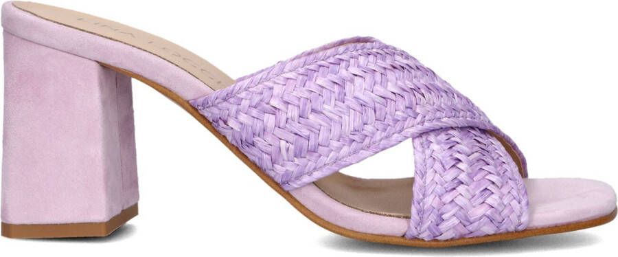 LINA LOCCHI Muiltjes Dames Raffia Kruisslipper Hh Maat: 39 Materiaal: Raffia Kleur: Lila