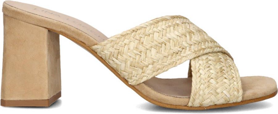 LINA LOCCHI Muiltjes Dames Raffia Kruisslipper Hh Maat: 36 Materiaal: Raffia Kleur: Beige