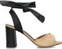 Lina Locchi Sandalen Dames Damesschoenen Leer Blokhak hoogte L1302 Bruin combi - Thumbnail 3