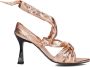 Lina Locchi Sandalen Dames Damesschoenen Leer Blokhak hoogte L1305 Rose goud - Thumbnail 4