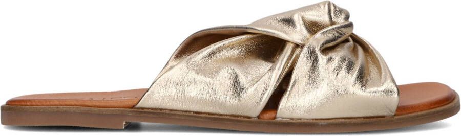 LINA LOCCHI Slippers Dames 126230477 Maat: 39 Materiaal: Leer Kleur: Goud