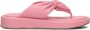 Lina Locchi Slippers Dames Sandalen Instappers Damesschoenen Leer Blokhak L1136 Roze - Thumbnail 8