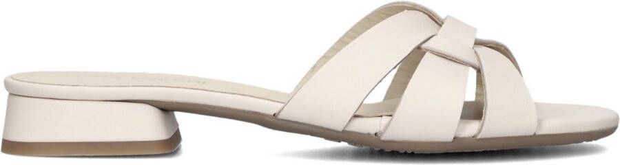 LINA LOCCHI Slippers Dames Led Knoop Slipper Maat: 42 Materiaal: Leer Kleur: Gebroken wit