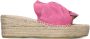 Manebi Espadrilles Dames Damesschoenen Leer Sleehak Hoogte K10WK Fuchsia - Thumbnail 2