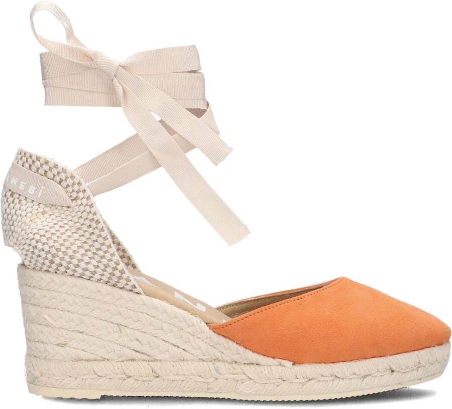 MANEBI Espadrilles Dames R08wl Maat: 38 Materiaal: Suède Kleur: Oranje