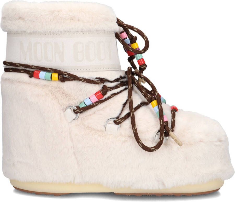 MOON BOOT Snowboots Dames Icon Low Faux Fur Beads Maat: 36 38 Materiaal: Faux Fur Kleur: Beige