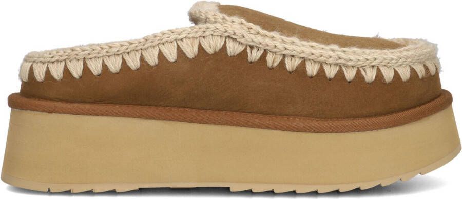 MOU Instappers Dames Clog Eskimo Platform Maat: 35 Materiaal: Suède Kleur: Cognac