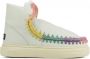 MOU Enkellaarsjes Dames Pantoffels Damesschoenen Leer Esk Bold Rainbow Wit combi - Thumbnail 2