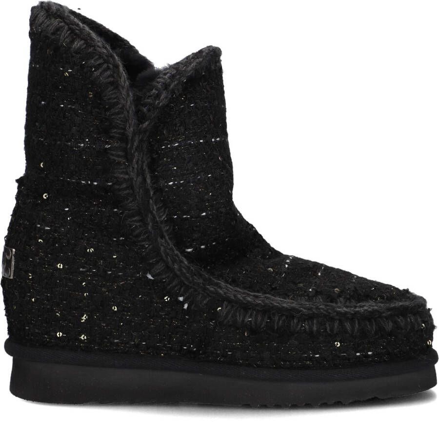 MOU Enkellaarsjes Dames Inner Wedge Tweed Maat: 38 Materiaal: Textiel Kleur: Zwart