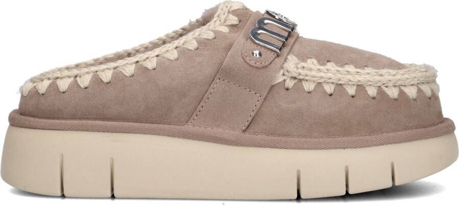 MOU Instappers Dames Bounce Clog Maat: 38 Materiaal: Suède Kleur: Beige