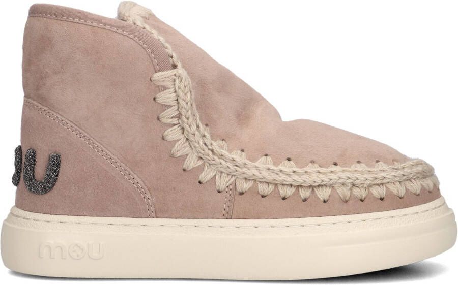 MOU Vachtlaarzen Dames Eskimo Sneaker Bold Glitter Logo Maat: 41 Materiaal: Suède Kleur: Beige