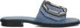 NOA HARMON Slippers Dames 9736 Maat: 37 Materiaal: Leer Kleur: Blauw - Thumbnail 4