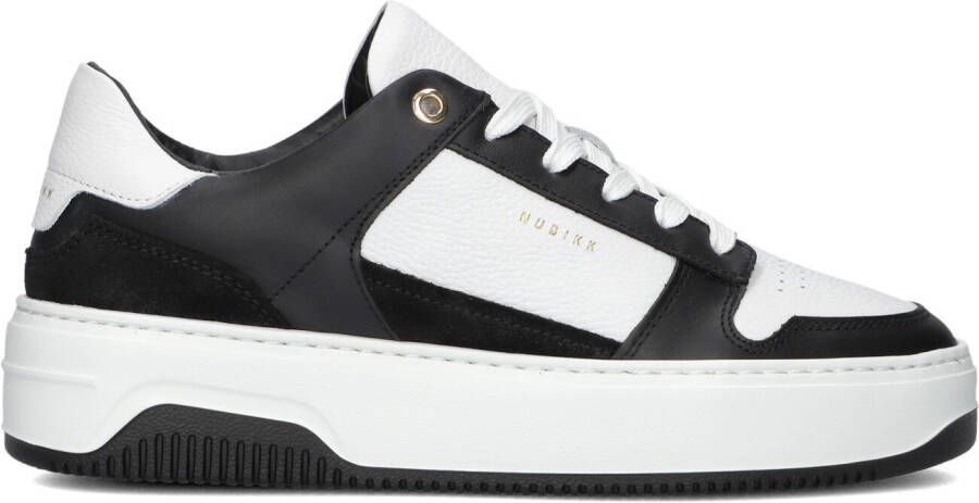 NUBIKK Lage Sneakers Dames Basket Court Dames Maat: 36 Materiaal: Leer Kleur: Zwart