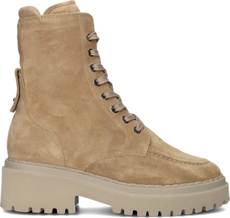 NUBIKK Veterboots Dames Fae Bobbi Fur Maat: 41 Materiaal: Suède Kleur: Camel