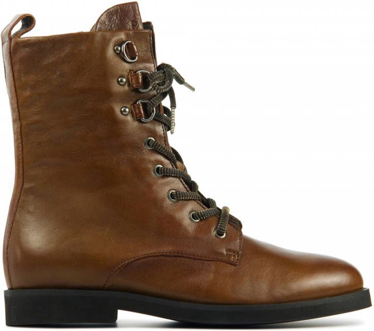 Piedi Nudi Vrouwen Leren Enkellaarsjes Laarzen Damesschoenen P37204-201PN Cognac