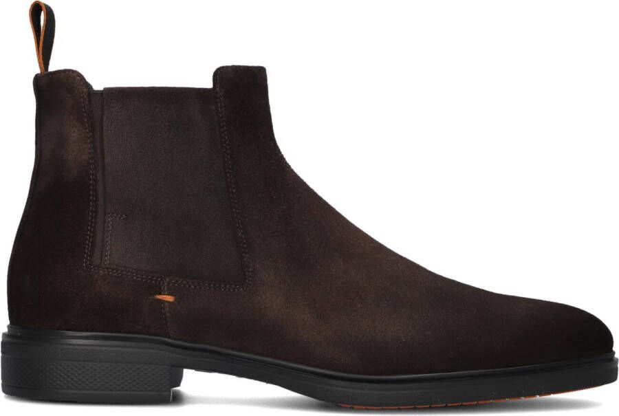 SANTONI Chelsea Boots Heren Led Chelsea Booty Maat: 43 Materiaal: Suède Kleur: Bruin