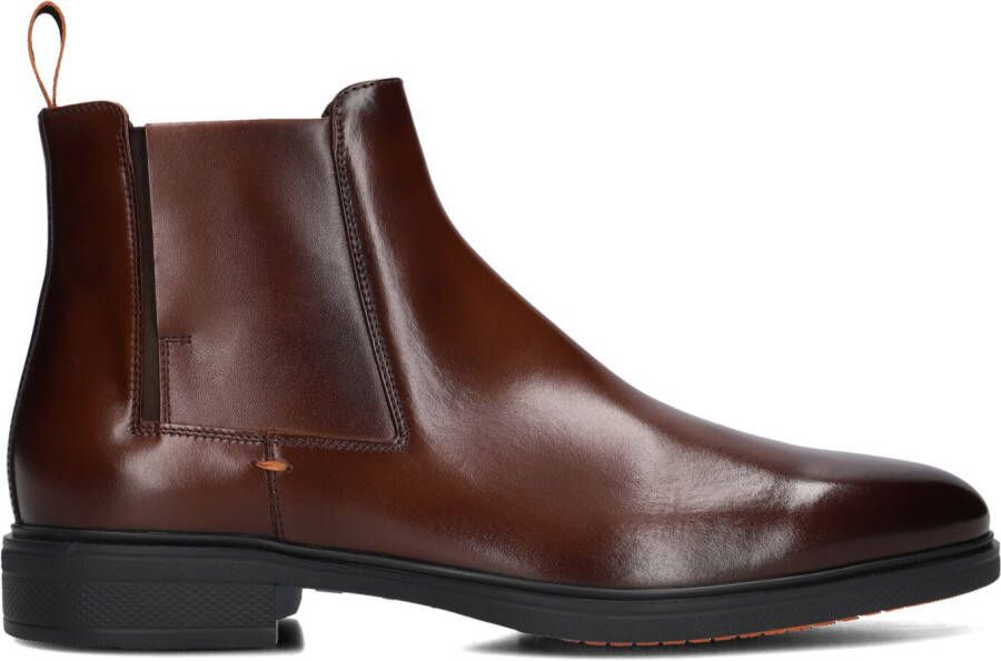 SANTONI Chelsea Boots Heren Led Chelsea Booty Maat: 46 Materiaal: Leer Kleur: Bruin