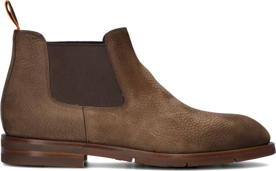 SANTONI Chelsea boots Heren Nub Grain Chelsea Boot Maat: 45 5 Materiaal: Nubuck Kleur: Bruin