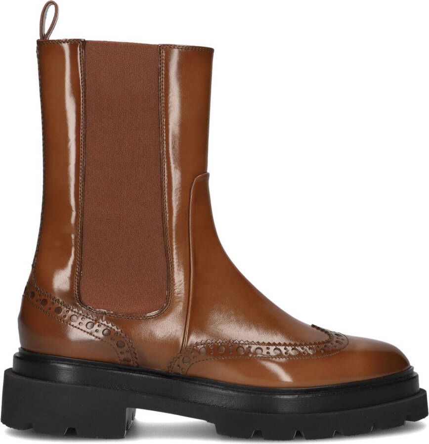 SANTONI Enkellaarsjes Dames 59668 Maat: 37 Materiaal: Leer Kleur: Cognac