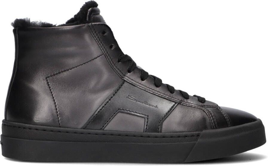 SANTONI Hoge Sneakers Heren 21932 22025 Maat: 46 5 47 Materiaal: Leer Kleur: Grijs