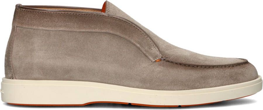 SANTONI Hoge Sneakers Heren Digits Maat: 9 Materiaal: Suède Kleur: Beige