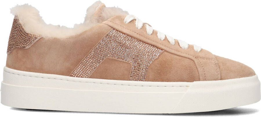 SANTONI Lage Sneakers Dames Sue Glitter Sneaker Maat: 41 Materiaal: Suède Kleur: Bruin