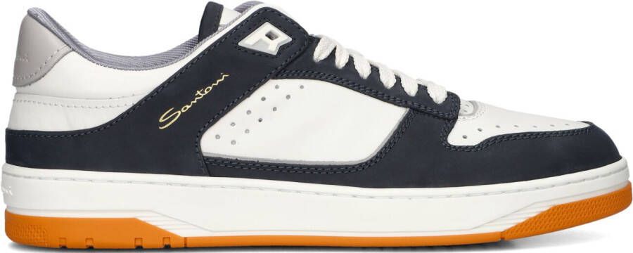 SANTONI Lage Sneakers Heren 21865 Maat: 43 5 Materiaal: Leer Kleur: Wit