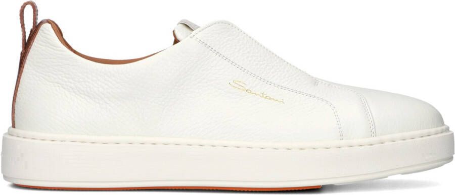 SANTONI Lage Sneakers Heren 21959 Led Maat: 38 Materiaal: Leer Kleur: Wit