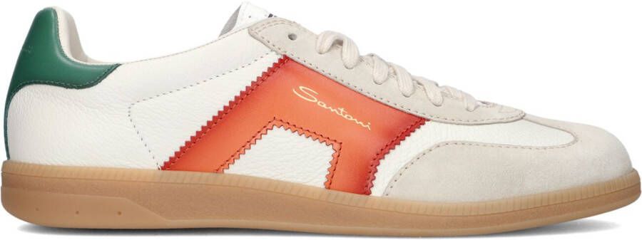 SANTONI Lage Sneakers Heren 21965 Maat: 43 Materiaal: Leer Kleur: Wit