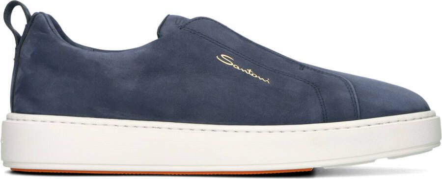 SANTONI Lage Sneakers Heren 21995 Clean Icon Maat: 42 5 Materiaal: Suède Kleur: Blauw