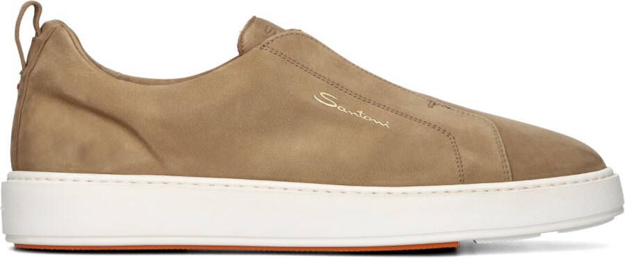 SANTONI Lage Sneakers Heren 21995 Clean Icon Maat: 45 Materiaal: Suède Kleur: Bruin