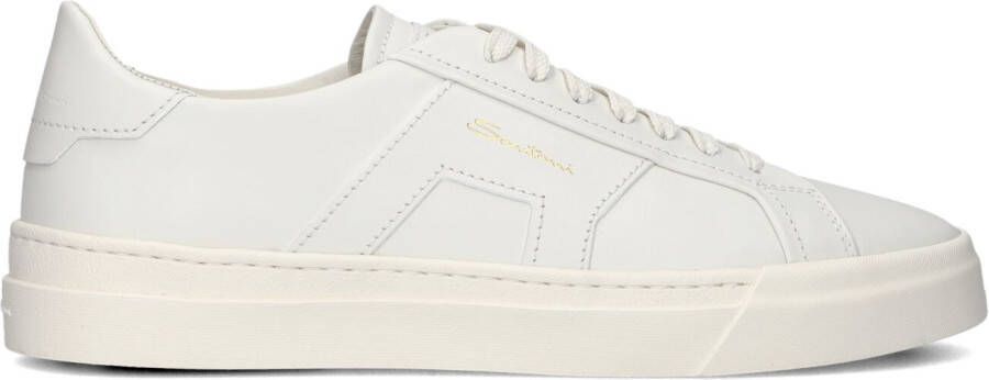 SANTONI Lage Sneakers Heren Dbs2 Maat: 8 Materiaal: Leer Kleur: Wit