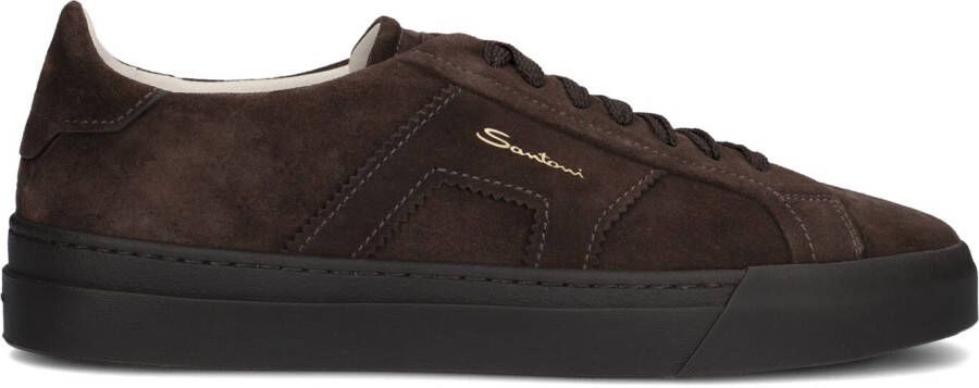 SANTONI Lage Sneakers Heren Sue Sneaker Maat: 41 Materiaal: Suède Kleur: Bruin