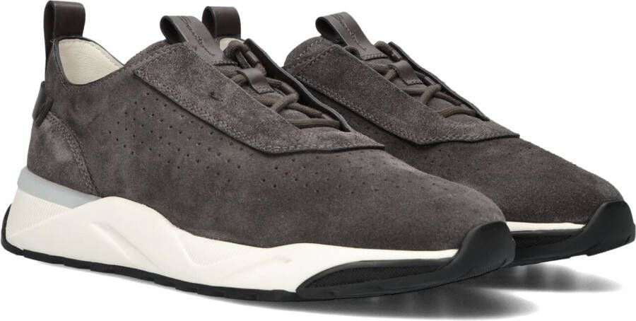 SANTONI Lage Sneakers Heren Sue Unlined Runner Maat: 46 Materiaal: Suède Kleur: Bruin