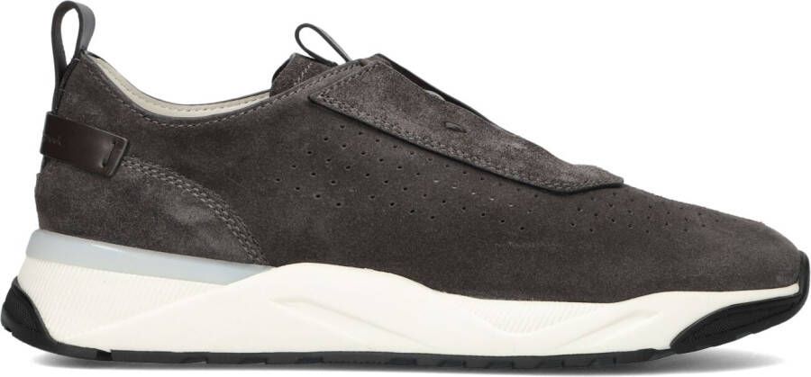 SANTONI Lage Sneakers Heren Sue Unlined Runner Maat: 8 5 Materiaal: Suède Kleur: Bruin