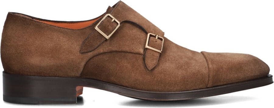 SANTONI Nette Schoenen Heren Carter 18061 Maat: 42 Materiaal: Suède Kleur: Cognac