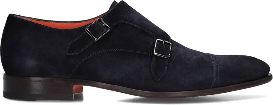 SANTONI Nette Schoenen Heren Levante 18085 Maat: 47 Materiaal: Suède Kleur: Donkerblauw