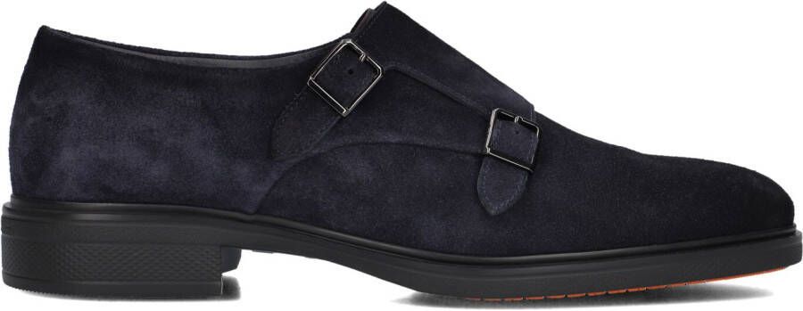 SANTONI Nette Schoenen Heren Sue 2gespschoen Maat: 8 5 Materiaal: Suède Kleur: Blauw