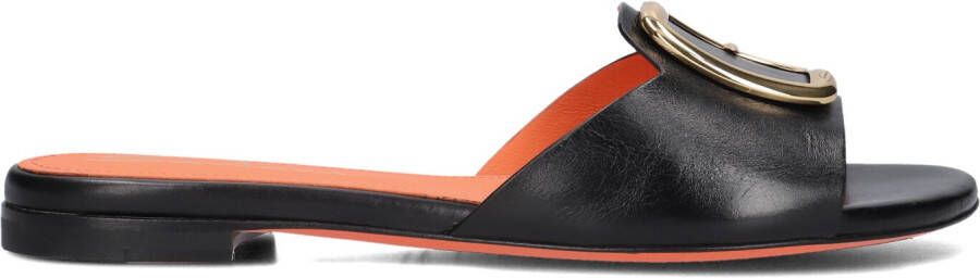 SANTONI Slippers Dames 70343 Maat: 36 Materiaal: Leer Kleur: Zwart